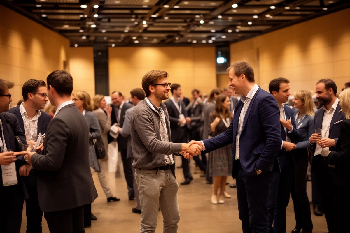 Unternehmer beim Networking-Event in Leipzig