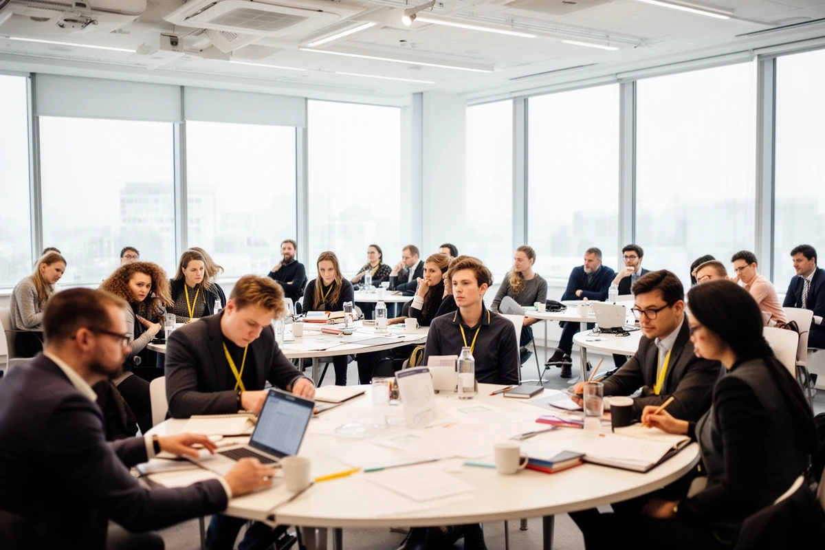 Seminarraum mit Unternehmern beim Workshop