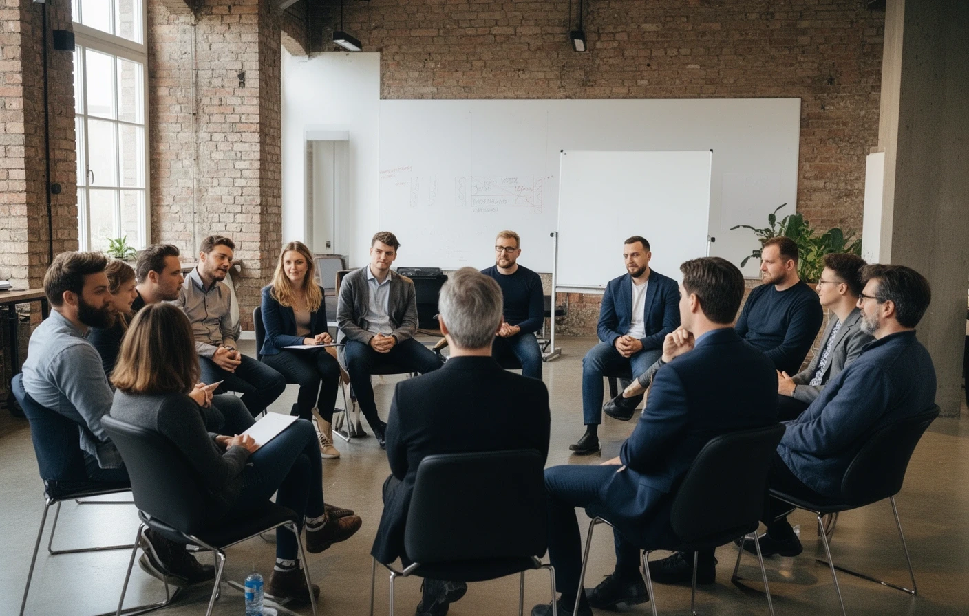 Mastermind-Gruppe von Unternehmern im Workshop